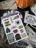 Trick or truth sticker sheet