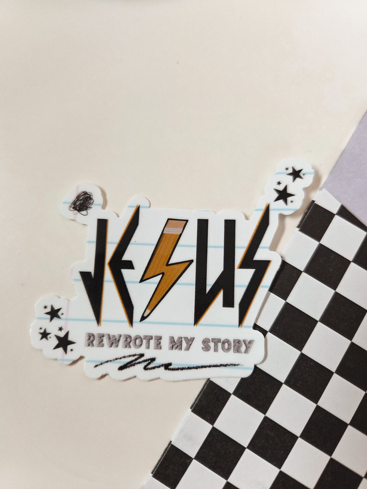 Jesus rewrote my story sticker
